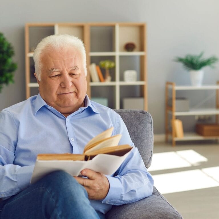 senior reading